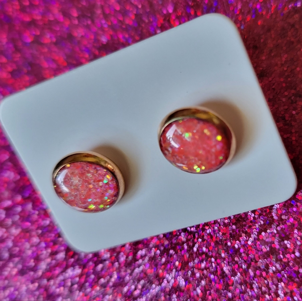 Hand made glitter earrings